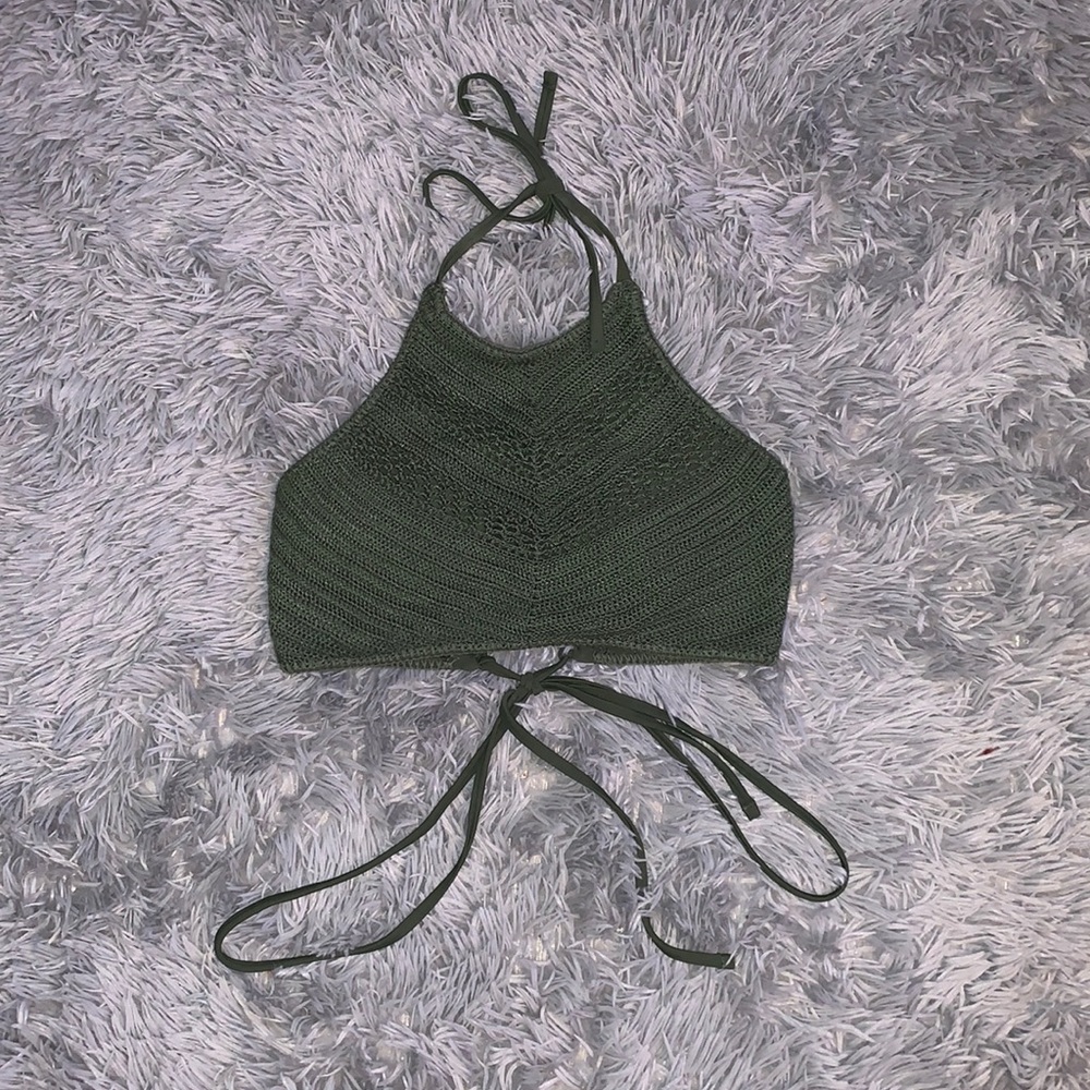 Dark green bathing suit top